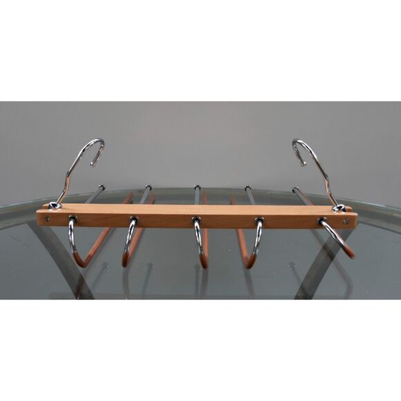 Pants Rack Space Saver Closet Organization Slacks Jeans Clothes‎ Wood Hanger - Picture 6 of 8